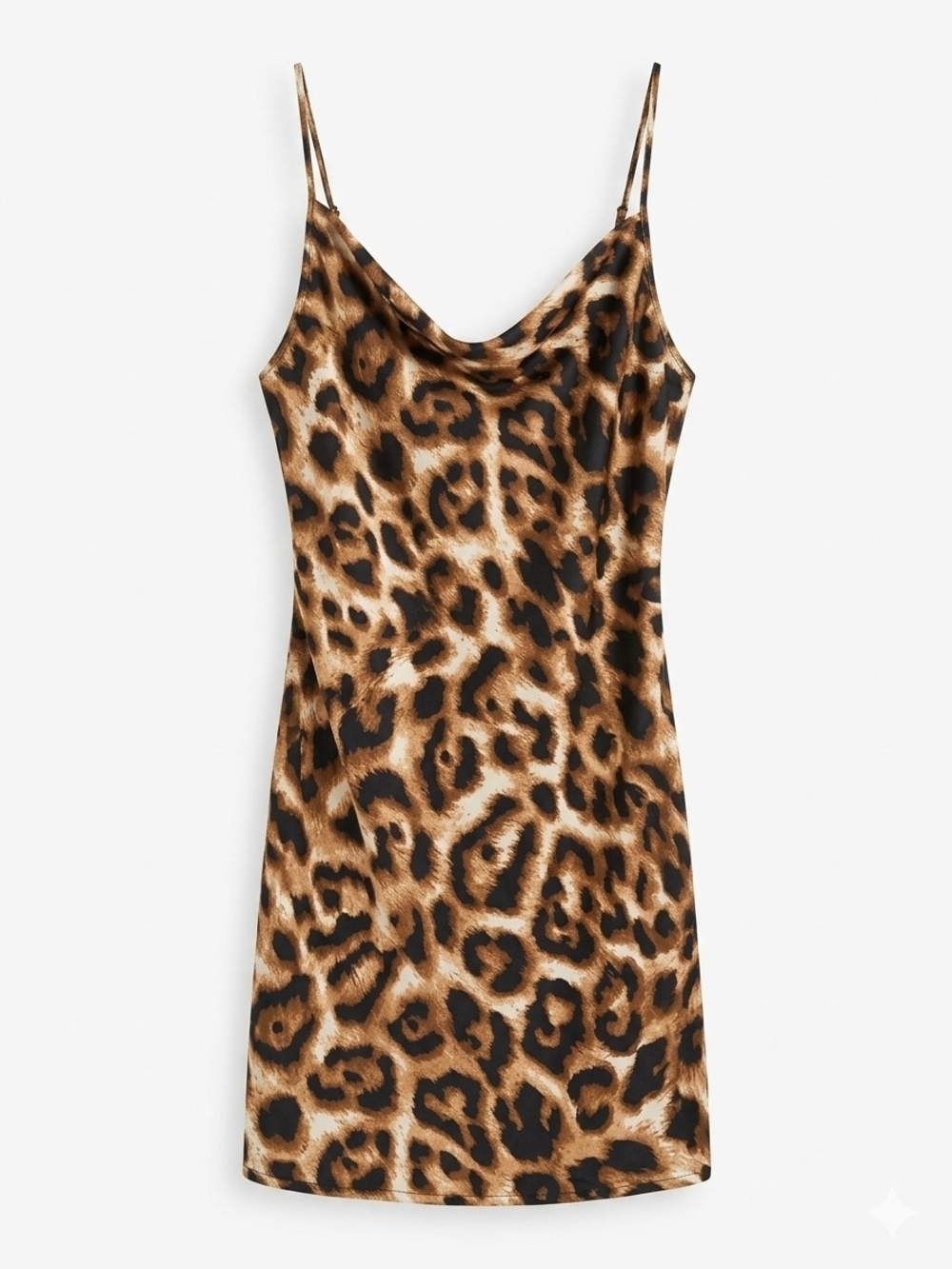 Forever 21 Leopard-Print Cowl Slip Dress in Brown and Black